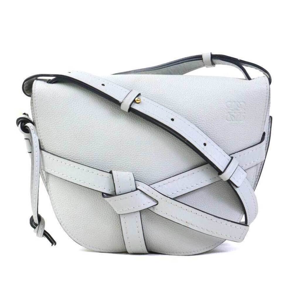 Loewe Gate Bag Crossbody Leather Blue Gold